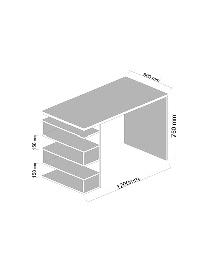 imagem de Mesa de Estudo Snake Branco Nogueira4