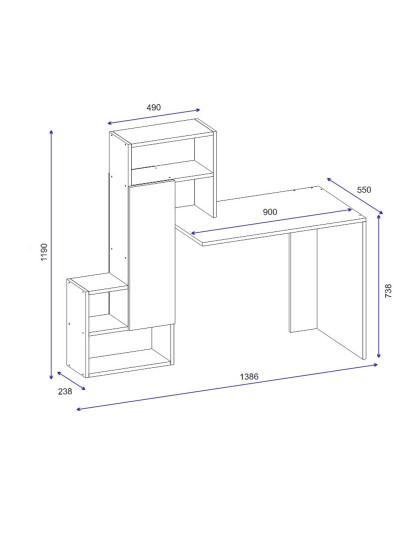 imagem de Mesa de Estudo Irmak Branco5