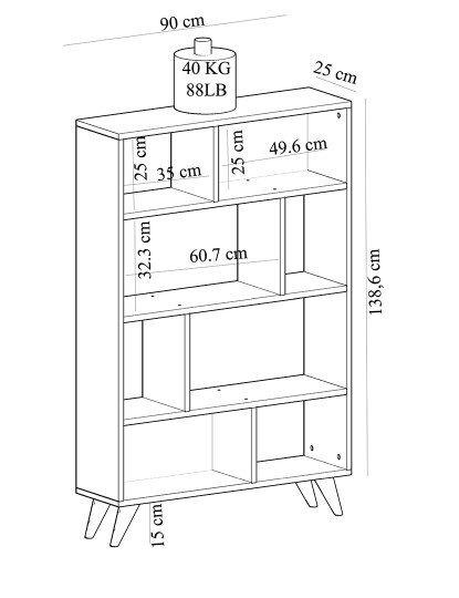 imagem de Estante Harby Branco Sapphire Oak 5