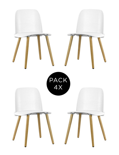 imagem de Pack 4 Cadeiras Wood Gum Branca1