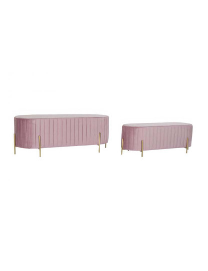 imagem de Conjunto 2 Banquetas Veludo Rosa1