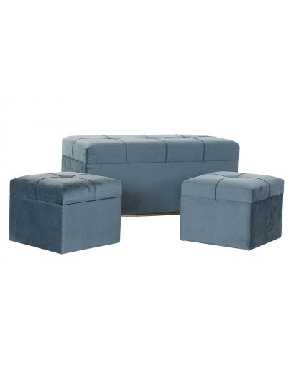 imagem de Conjunto 3 Banquetas Veludo Azul6