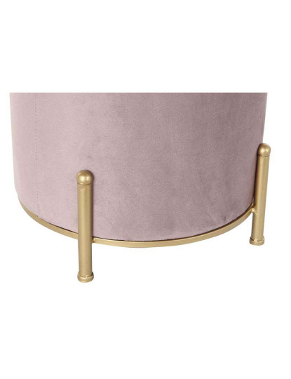 imagem de Pufe Redondo Veludo Rosa4