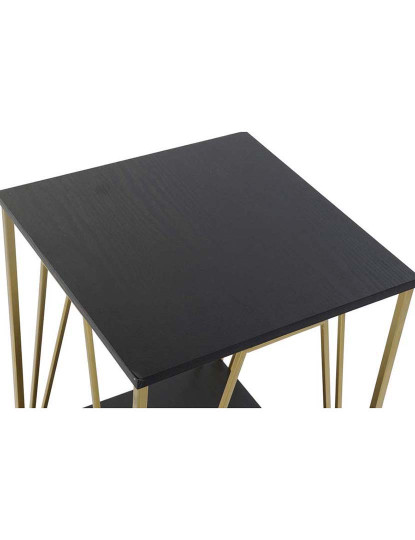 imagem de Mesa De Apoio Metal Madeira Dourado 2