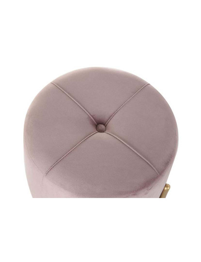 imagem de Pufe Redondo Veludo Rosa2