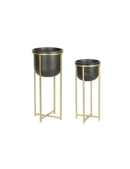 imagem de Vaso Set 2 Metal Preto 1