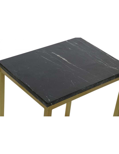 imagem de Conjunto Mesa De Apoio 3 Mármore Ferro Preto2