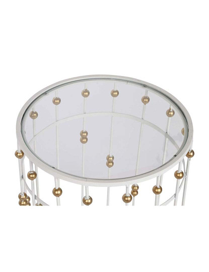 imagem de Conjunto Mesa De Apoio 2 Metal Vidro 42X42X55 38X502