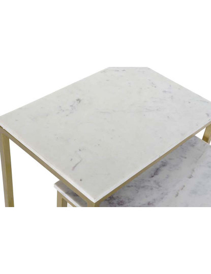 imagem de Conjunto Mesa De Apoio 3 Mármore Ferro 2