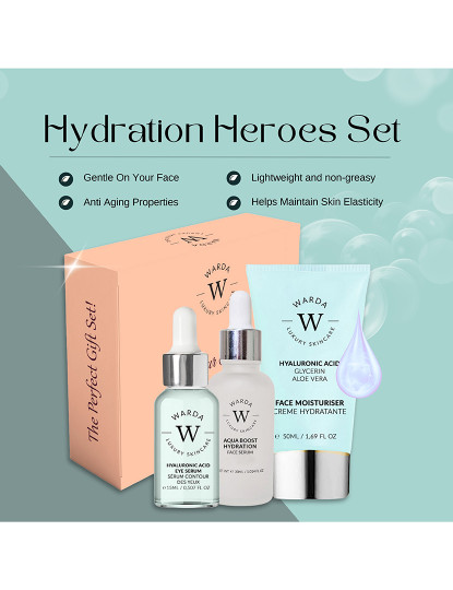 imagem de SKIN HYDRATION BOOST HYALURONIC ACID HIDRATANTE 50ml + SKIN HYDRATION BOOST HYALURONIC ACID SORO OLHOS 15ml + Aqua boost Hydration soro facial 30ml4