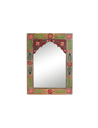 imagem de Espelho Mdf Floral Pintado À Mão Multicor 1