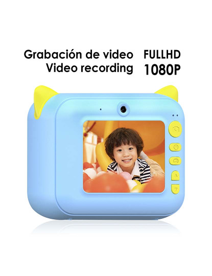 imagem de Foto digital de 12mpx e Câmara de vídeo FullHD para crianças. Impressão instantânea de suas fotos favoritas. Câmara dupla, para selfies.4