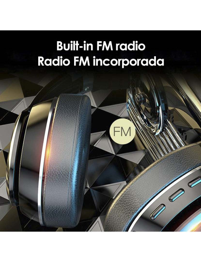 imagem de Fones VJ320 HiFi Bluetooth 50, com alta-voz, rádio FM, leitor micro SD Preto6