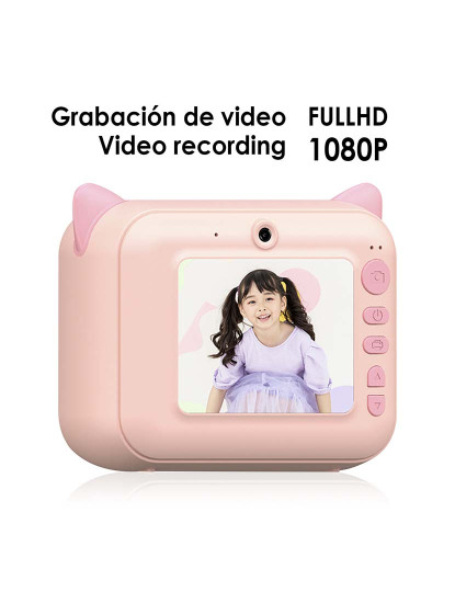 imagem de Foto digital de 12mpx e Câmara de vídeo FullHD para crianças. Impressão instantânea de suas fotos favoritas. Câmara dupla, para selfies.4