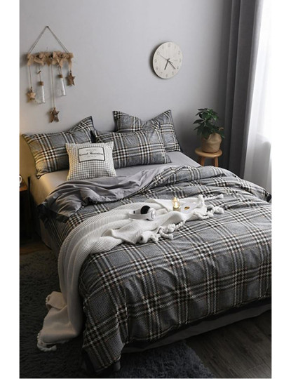 imagem de Conjunto Roupa Cama Solteiro Nordic Style Cinzento1