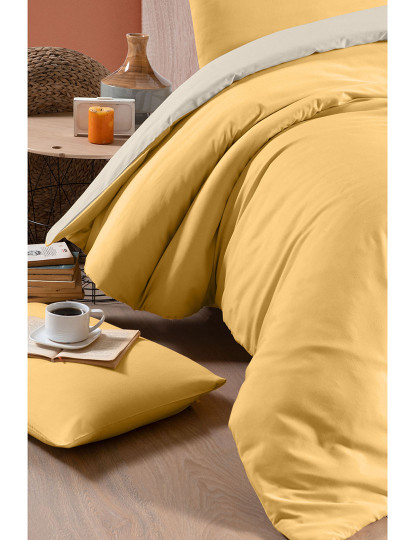 imagem de Conjunto Roupa Cama Casal Amarelo Bege2