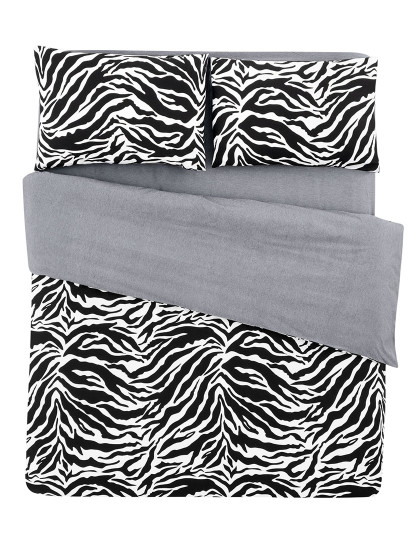 imagem de Conjunto Roupa Cama Casal Zebra Preto3