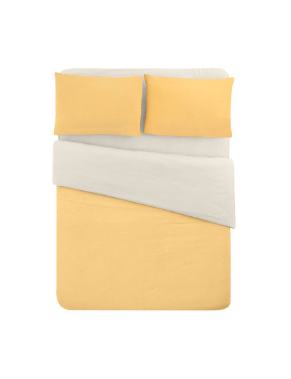 imagem de Conjunto Roupa Cama Casal Amarelo Bege4