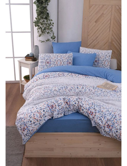 imagem de Conjunto Roupa Cama Casal Étnico Azul1