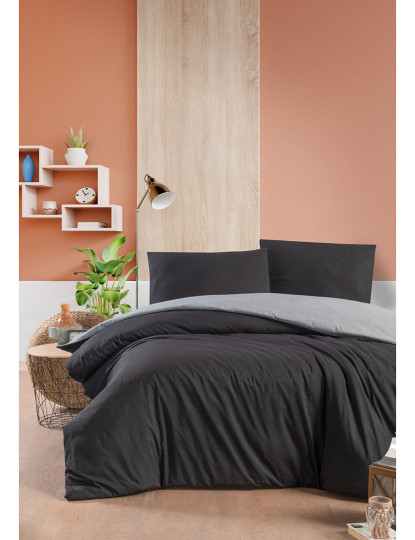 imagem de Conjunto Roupa Cama Casal Cinzento Preto2