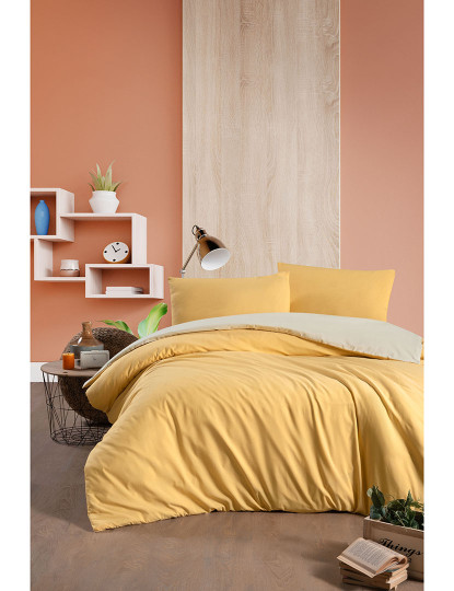 imagem de Conjunto Roupa Cama Casal Amarelo Bege1