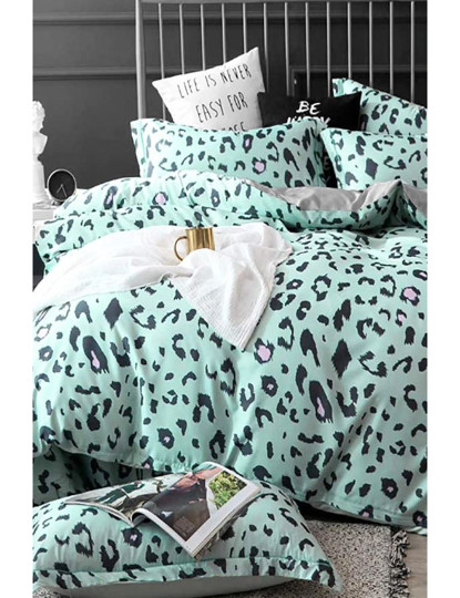 imagem de Conjunto Roupa Cama Solteiro Leopard Verde1