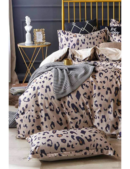 imagem de Conjunto Roupa Cama Solteiro Leopard Castanho1