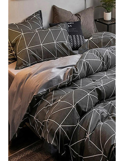 imagem de Conjunto Roupa Cama Solteiro Pyramid Antracite1