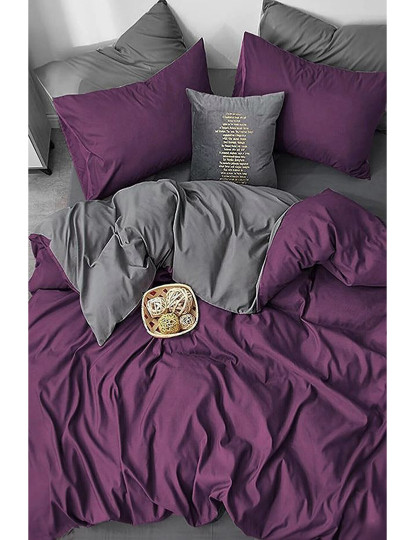 imagem de Conjunto Roupa Cama Casal Ameixa Cinzento1