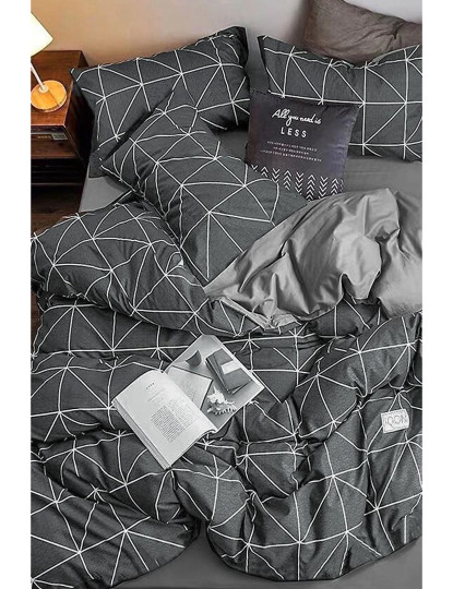 imagem de Conjunto Roupa Cama Casal Pyramid Antracite1