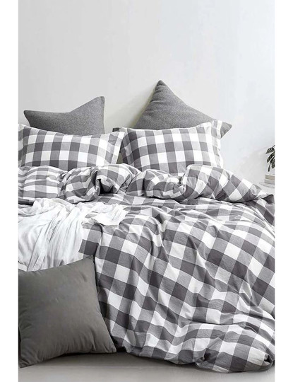 imagem de Conjunto Roupa Cama Casal Mini Square Cinzento1