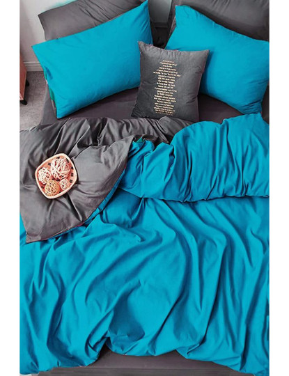 imagem de Conjunto Roupa Cama Solteiro Turquesa Cinzento1