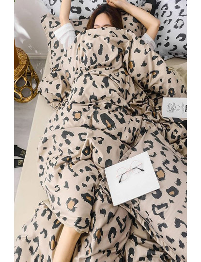 imagem de Conjunto Roupa Cama Solteiro Leopard Castanho2