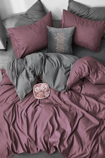 imagem de Conjunto Roupa Cama Casal Violeta Cinzento1