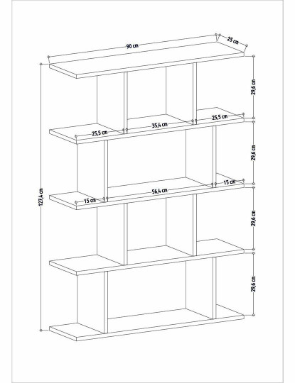 imagem de Estante Harmon Oak, White4