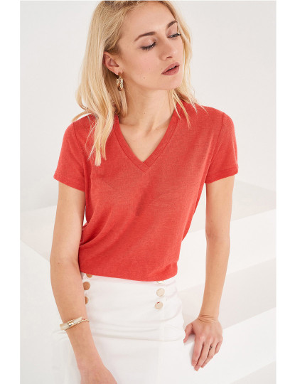 imagem de T-Shirt Decote em V Vermelho Ref 1182