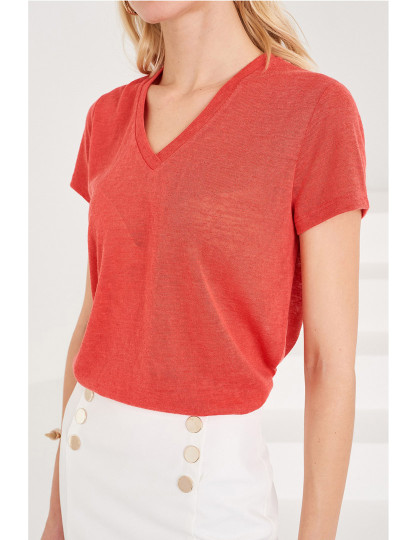 imagem de T-Shirt Decote em V Vermelho Ref 1184