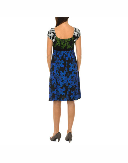 imagem de Vestido M. Curta Senhora Preto, Branco, Verde E Azul3