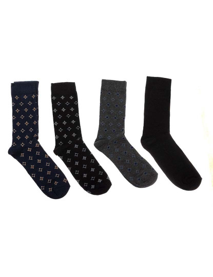imagem de Pack 4 Meias Homem Preto E Cinza E Marinho4