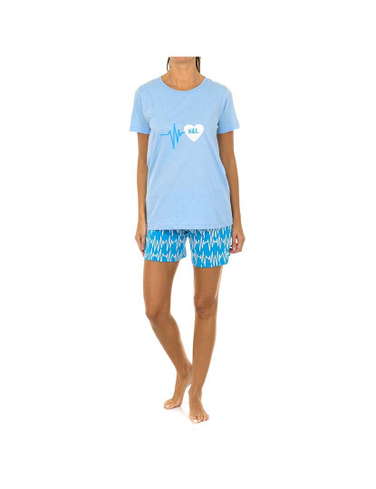 imagem de Pijama Manga curta e calções Senhora Azul2