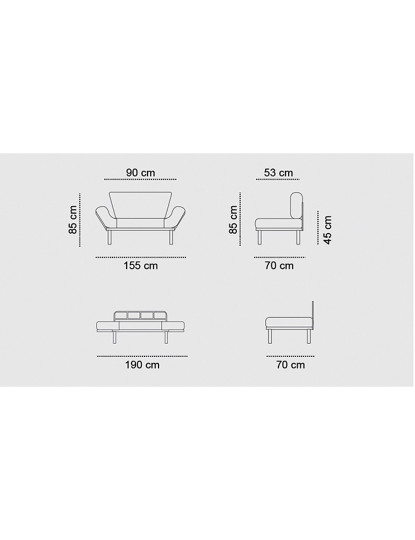 imagem de Sofá-Cama 2 Lugares Nitta Castanho7