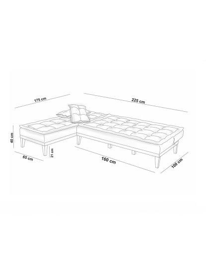 imagem de Sofá-Cama de Canto Fuoco Azul Escuro12