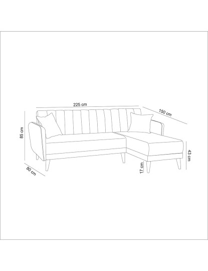 imagem de Sofá com Chaise Longue Direita Aqua Cinza Escuro9