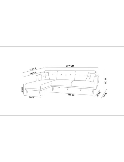 imagem de Sofá-Cama Chaiselongue Esquerda Aria Cinza Escuro11