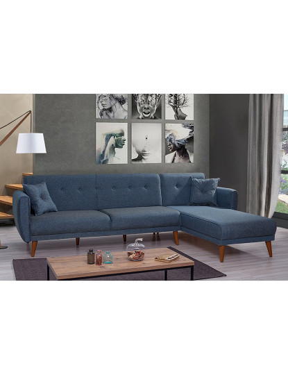 imagem de Sofá-Cama Chaiselongue Direita Aria Azul Escuro1