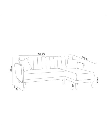 imagem de Sofá-Cama Chaiselongue Direita Aqua Azul Escuro7