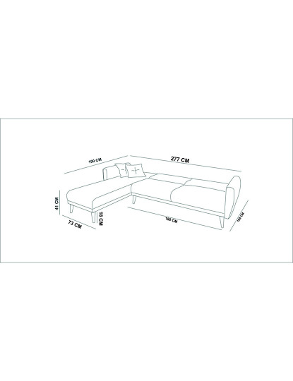 imagem de Sofá-Cama Chaiselongue Direita Aria Azul Escuro9