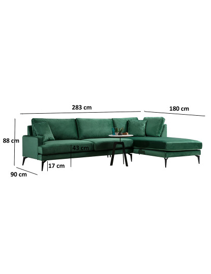 imagem de Sofá Chaise Longue Papira Verde4