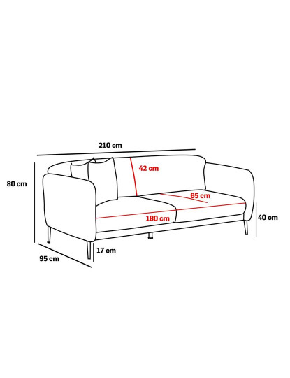 imagem de Sofá Cama 3 Lugares Simena Creme Dourado9