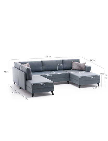 imagem de Sofa Cama Canto Eris Azul9